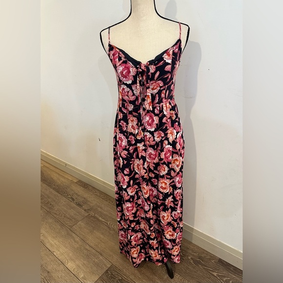 Band of Gypsies Band of the Free Large Floral Spaghetti Strap Maxi Dress - Picture 1 of 11
